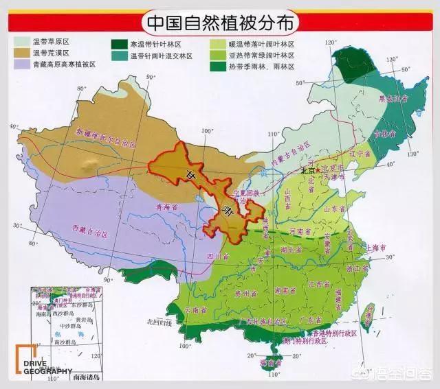 三大自然区(东部季风区,西北干旱区,青藏高寒区),四大温度带(中温带