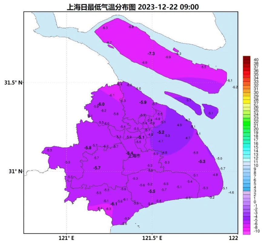 上海徐家汇今晨零下5.1℃，创50年以来当日最冷