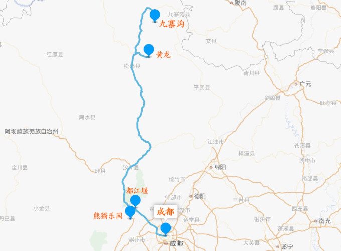 九寨沟旅游线路图 九寨沟交通线路