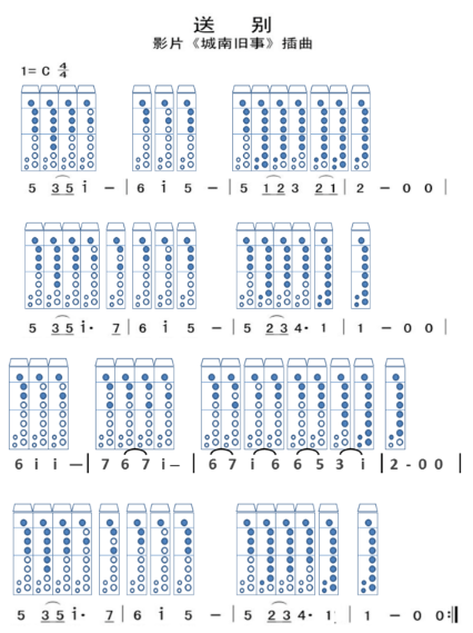 送别的八孔竖笛的简谱